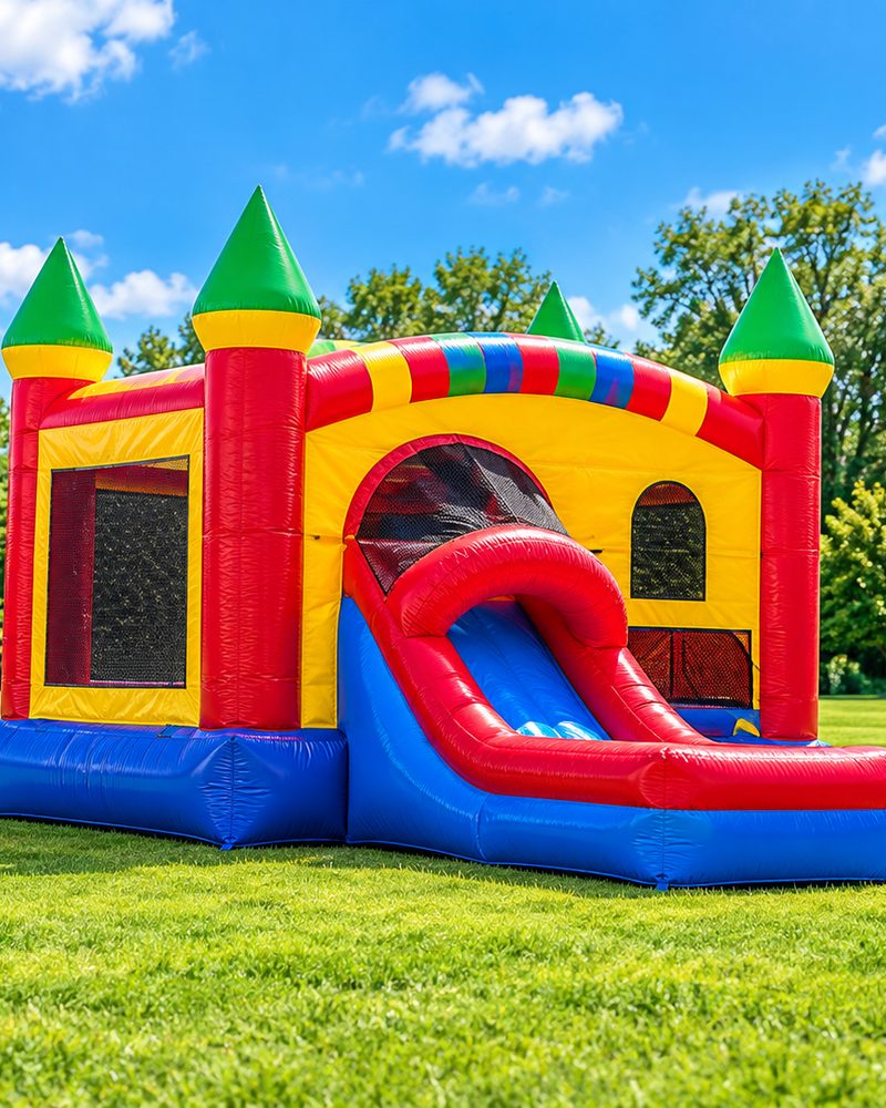 Castle bounce house with a slide, party rental in McGehee, AR